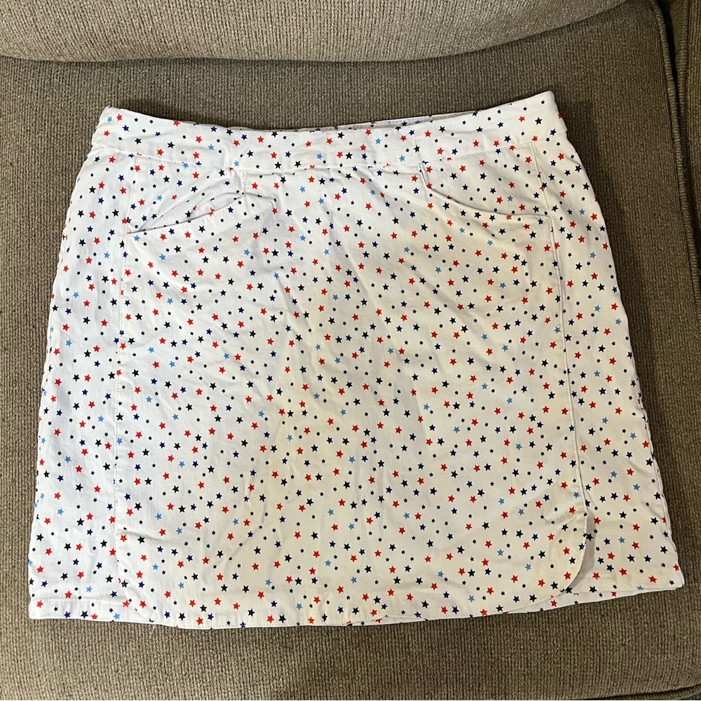 Kate Park Red, White and Blue Star Patterned Sport Skort Size L